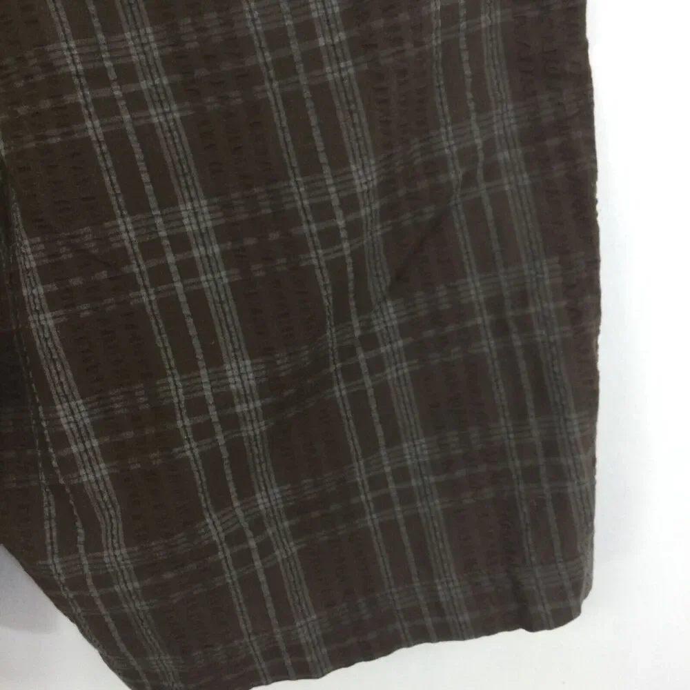 Patagonia Mens Organic Cotton Seersucker Textured Plaid Shorts Brown Size 36 - Picture 6 of 10